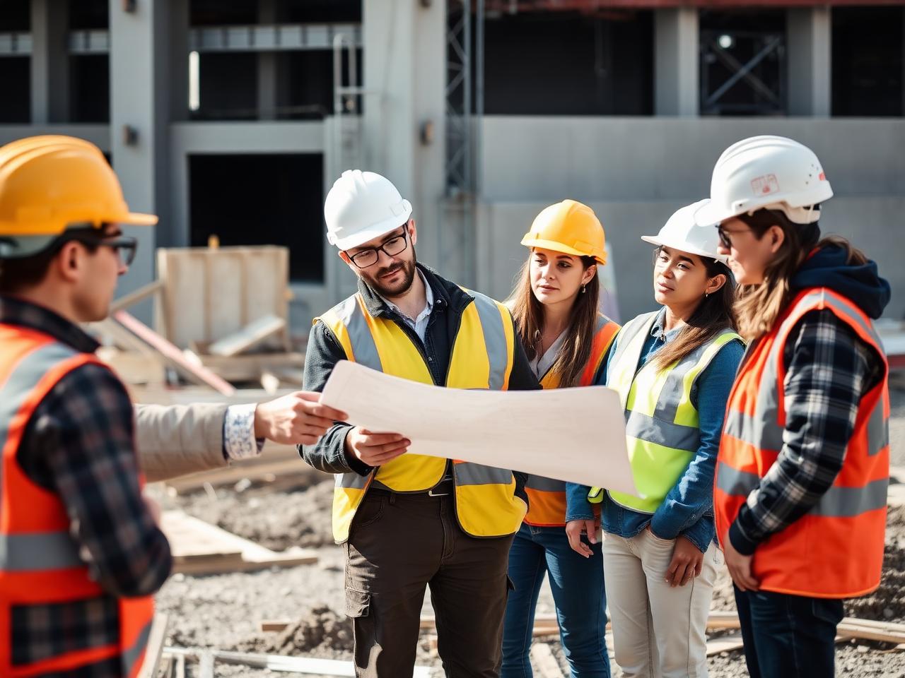 GC's Best team reviewing plans on a job site